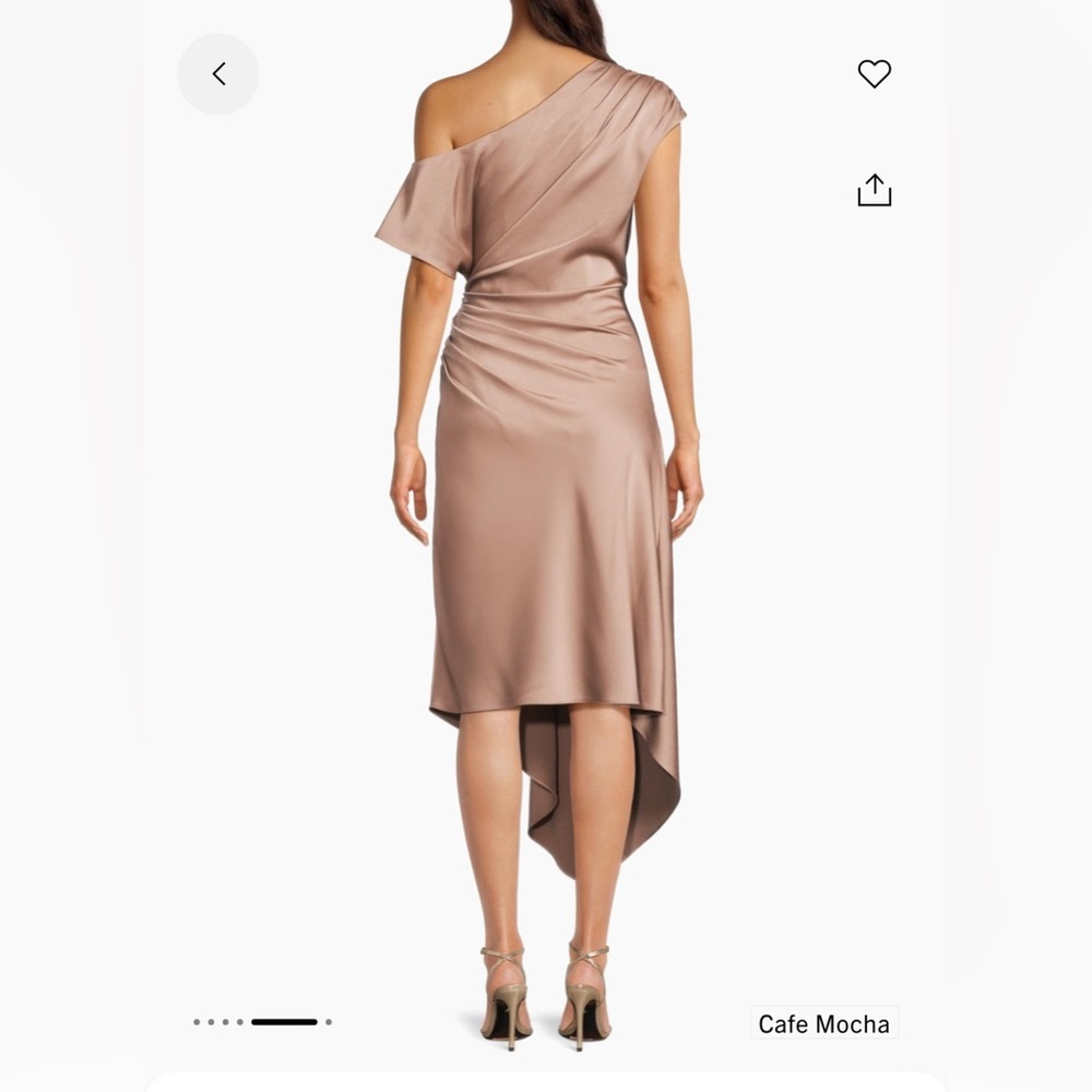Satin One-Shoulder Midi Dress - Picture 2 of 4